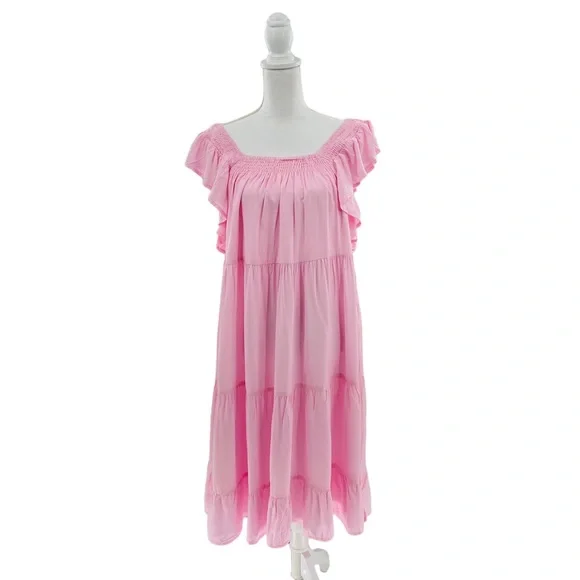 Petal & Pup NEW Kacper Tiered Relaxed Fit Convertible Midi Dress Size 4 / Small - Picture 4 of 12